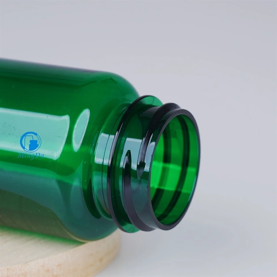 green pharmaceutical bottle for health supplement packaging